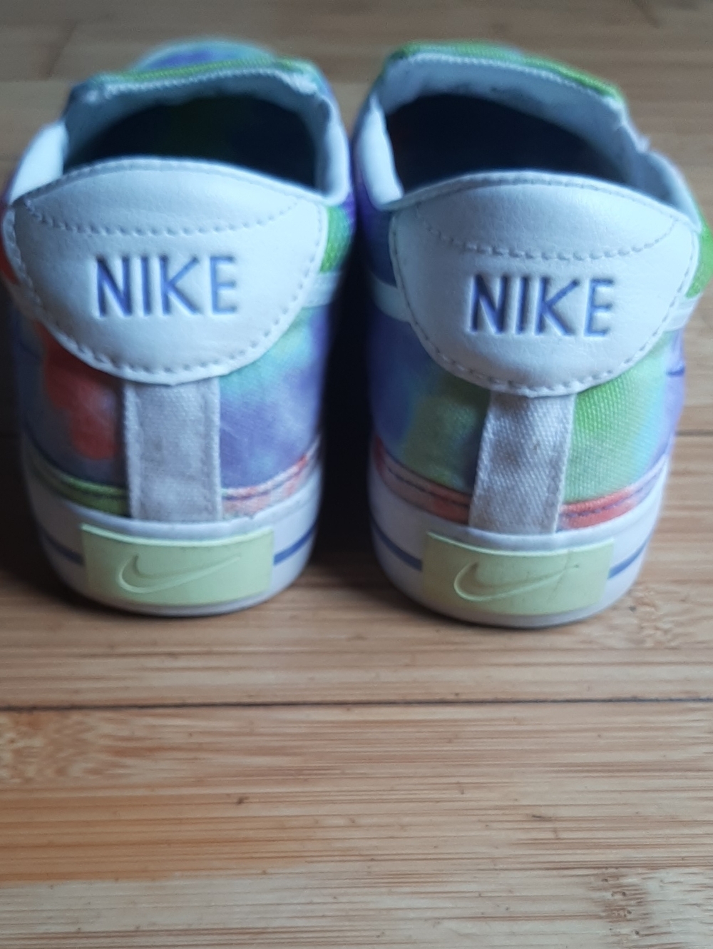 Nike Women's Slip-On Sneakers - Purple, Green, Blue And Orange Tie-Dye - Picture 3 of 7